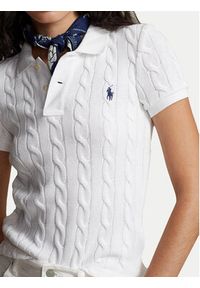 Polo Ralph Lauren Polo Logo Embroidery Braided Polo Shirt 211943010001 Biały Slim Fit. Typ kołnierza: polo. Kolor: biały. Materiał: bawełna #5