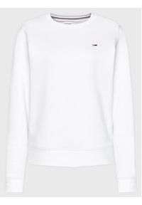 Tommy Jeans Bluza Fleece DW0DW09227 Biały Regular Fit. Kolor: biały. Materiał: bawełna, syntetyk