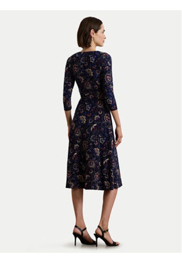 Lauren Ralph Lauren - LAUREN RALPH LAUREN Sukienka codzienna 250957701001 Granatowy Slim Fit. Okazja: na co dzień. Kolor: niebieski. Materiał: syntetyk. Typ sukienki: proste. Styl: casual