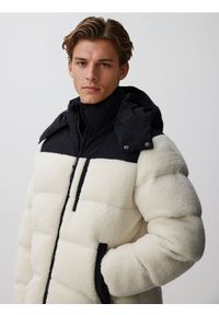 Reserved - Kurtka sherpa puffer - złamana biel. Materiał: materiał