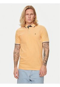 Jack & Jones - Jack&Jones Polo Jjepaulos 12136668 Pomarańczowy Slim Fit. Typ kołnierza: polo. Kolor: pomarańczowy. Materiał: bawełna #1