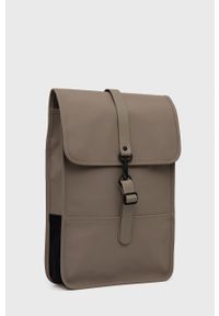 Rains plecak 12800 Backpack Mini kolor beżowy duży gładki. Kolor: beżowy. Wzór: gładki #5
