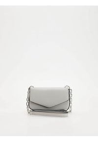 Reserved - Torebka crossbody - jasnoszary. Kolor: szary. Materiał: skórzane