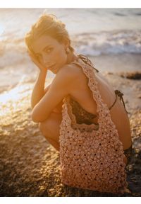 Reserved - Pleciona torebka hobo - beżowy. Kolor: beżowy #1