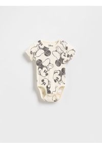 Reserved - Prążkowane body Minnie Mouse - złamana biel. Materiał: prążkowany. Wzór: motyw z bajki #1