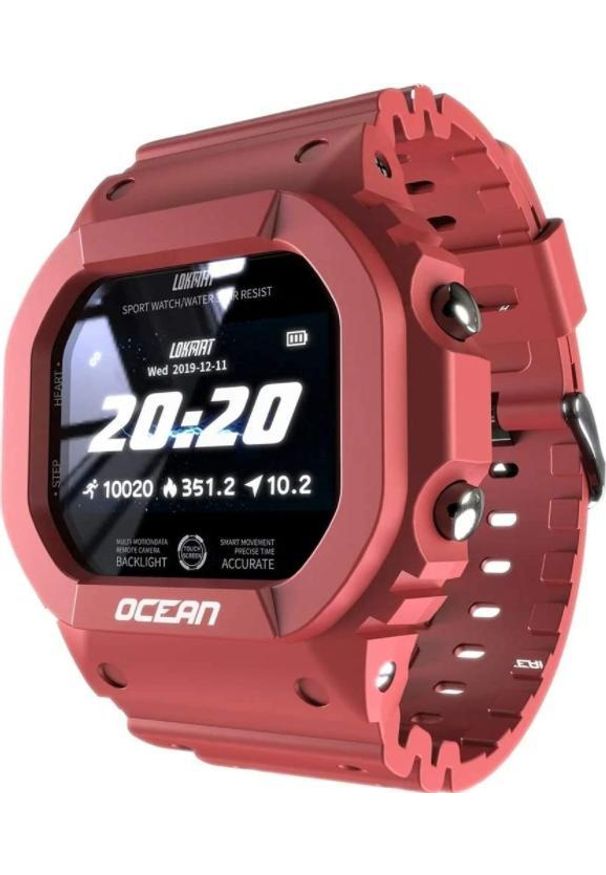 Smartwatch Lokmat Ocean Czerwony. Rodzaj zegarka: smartwatch. Kolor: czerwony