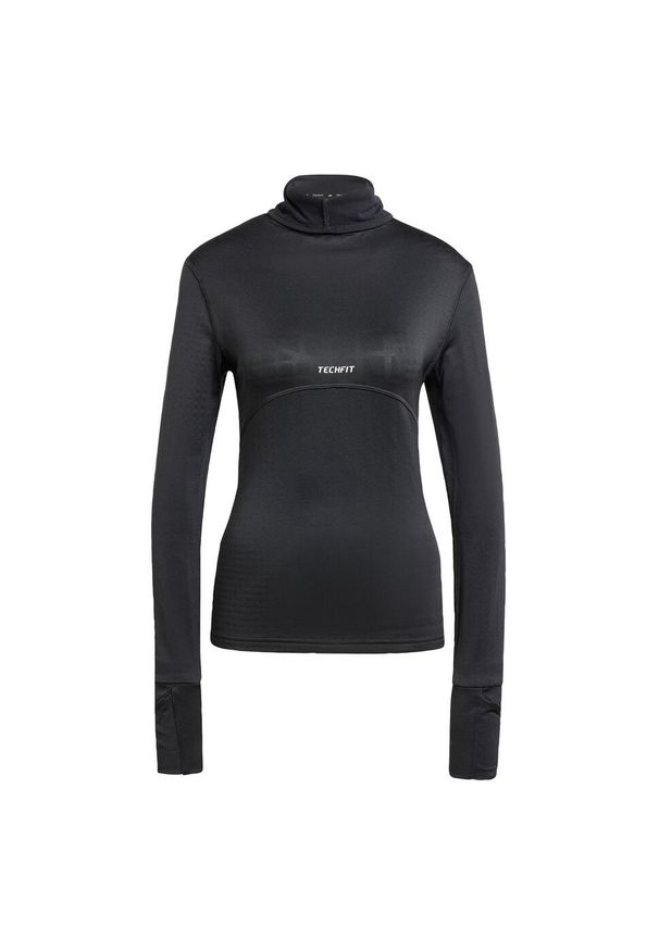 Adidas - Koszulka TECHFIT COLD.RDY Funnel Neck Long Sleeve. Kolor: czarny. Materiał: materiał. Długość rękawa: długi rękaw. Technologia: Techfit (Adidas)