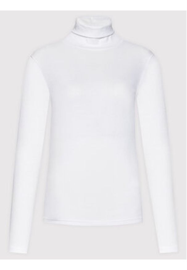 United Colors of Benetton - United Colors Of Benetton Golf 3GA2E2224 Biały Slim Fit. Typ kołnierza: golf. Kolor: biały. Materiał: bawełna
