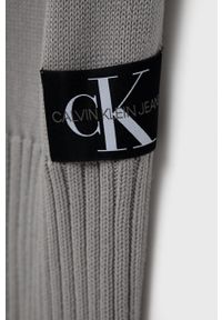 Calvin Klein Jeans Szalik męski kolor szary gładki. Kolor: szary. Wzór: gładki