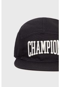 Champion czapka bawełniana 805554 kolor czarny z aplikacją. Kolor: czarny. Materiał: bawełna. Wzór: aplikacja #4