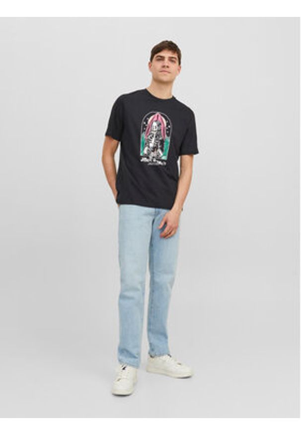 Jack & Jones - Jack&Jones T-Shirt 12241950 Czarny Standard Fit. Kolor: czarny. Materiał: bawełna