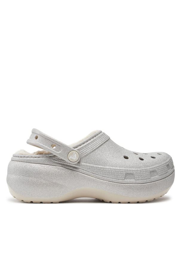 Crocs Klapki Classic Platform Glitter Lined Clog W 210413 Czarny. Kolor: czarny. Obcas: na platformie