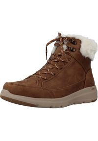skechers - SKECHERS GLACIAL ULTRA Brązowy. Wysokość cholewki: za kostkę. Zapięcie: sznurówki. Kolor: brązowy. Materiał: syntetyk, materiał. Szerokość cholewki: normalna. Styl: sportowy