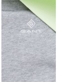 GANT - Gant szorty damskie kolor szary z aplikacją high waist. Okazja: na co dzień. Stan: podwyższony. Kolor: szary. Materiał: bawełna. Wzór: aplikacja. Styl: casual #4