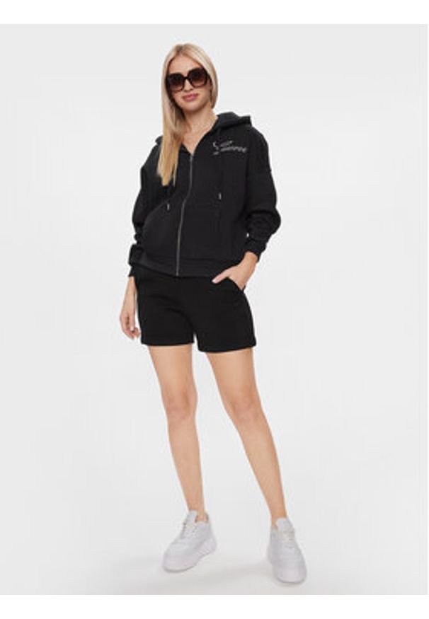 Guess Szorty sportowe Elly V2YD10 K7UW2 Czarny Relaxed Fit. Kolor: czarny. Materiał: wiskoza