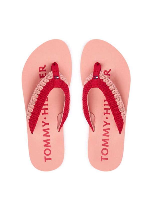TOMMY HILFIGER - Tommy Hilfiger Japonki CROCHET SUMMER SANDA FW0FW09417 Różowy. Kolor: różowy. Materiał: materiał