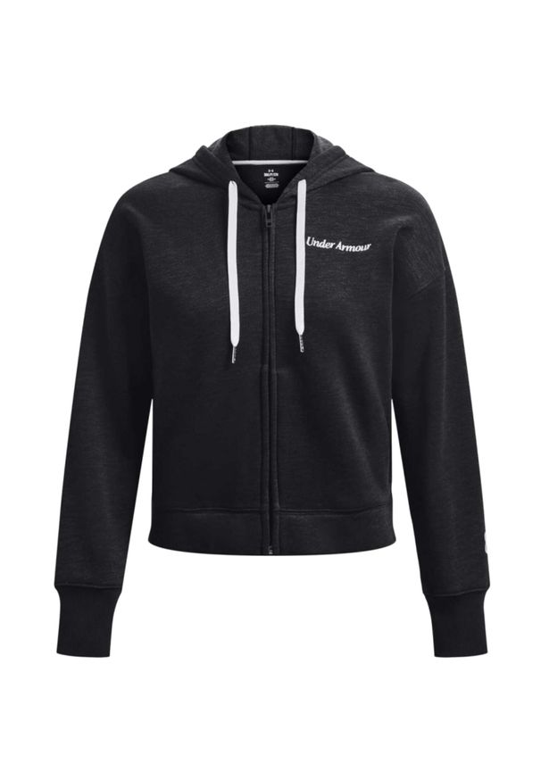 Bluza dresowa sportowa damska Under Armour Essential Fleece Script FZ Hoodie. Kolor: czarny. Materiał: bawełna, poliester