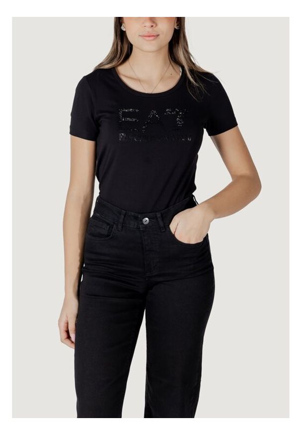 EA7 Emporio Armani T-Shirt 7W000094 AF10373 UC001 Czarny Slim Fit. Kolor: czarny. Materiał: bawełna