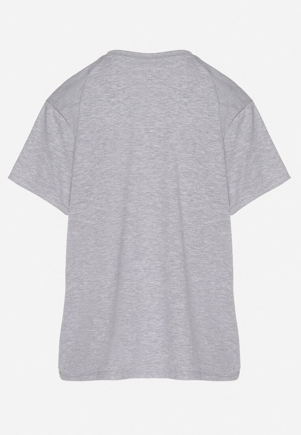 Born2be - Szary T-shirt z Bawełny w Klasycznym Stylu Tulseli. Okazja: na co dzień. Kolor: szary. Materiał: bawełna. Styl: klasyczny
