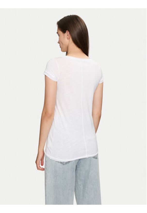 Sisley T-Shirt 3TNHL4007 Biały Regular Fit. Kolor: biały. Materiał: bawełna