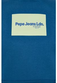 Pepe Jeans Bluza Dexter męska z kapturem z nadrukiem. Okazja: na co dzień. Typ kołnierza: kaptur. Kolor: niebieski. Materiał: dzianina. Wzór: nadruk. Styl: casual #3