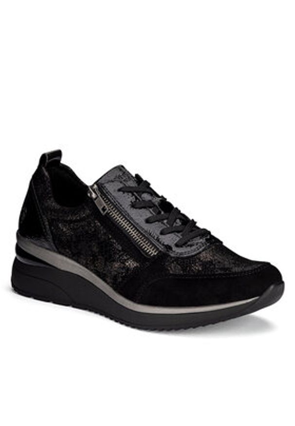 Remonte Sneakersy D2401-02 Czarny. Kolor: czarny. Materiał: materiał