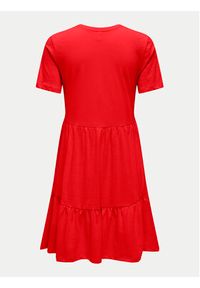 only - ONLY Sukienka codzienna May 15286934 Czerwony Regular Fit. Okazja: na co dzień. Kolor: czerwony. Materiał: bawełna. Typ sukienki: proste. Styl: casual