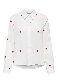only - ONLY Koszula Heart 15332482 Biały Regular Fit. Kolor: biały. Materiał: bawełna #7