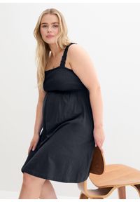 bonprix - Sukienka ciążowa z bawełny organicznej (2 szt.). Kolekcja: moda ciążowa. Kolor: niebieski. Materiał: bawełna. Długość rękawa: na ramiączkach. Długość: mini #3