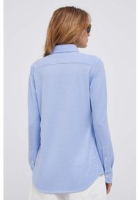 Polo Ralph Lauren - Koszula 211664427001. Typ kołnierza: polo. Kolor: niebieski. Materiał: tkanina. Wzór: gładki #5