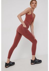 Icebreaker legginsy sportowe Fastray damskie kolor bordowy gładkie. Kolor: czerwony. Materiał: skóra, wełna, materiał, włókno. Wzór: gładki. Styl: sportowy