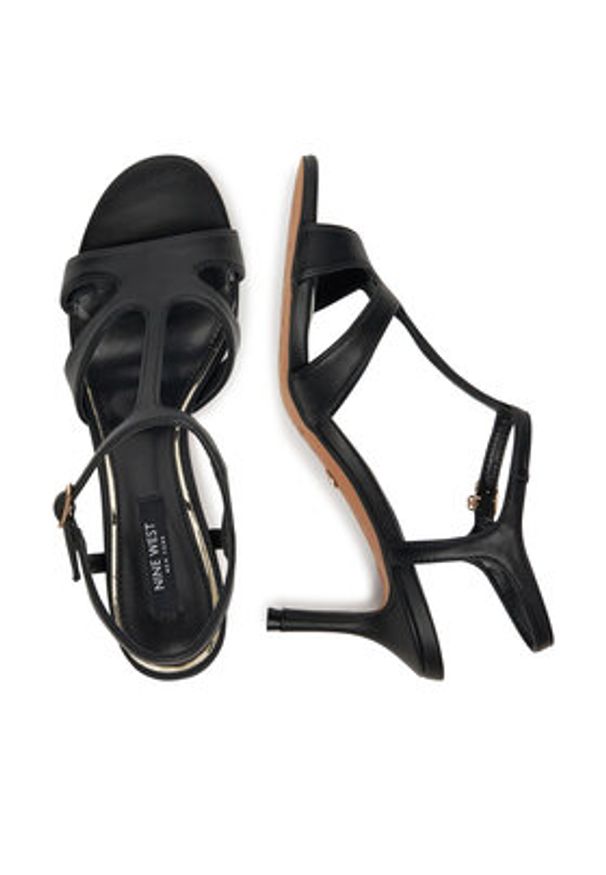 Nine West Sandały 22154A Czarny. Kolor: czarny. Materiał: materiał, syntetyk