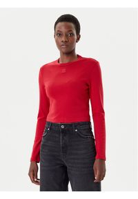 Hugo - HUGO Bluzka Dafilomena_3 50518378 Czerwony Slim Fit. Kolor: czerwony. Materiał: bawełna #1