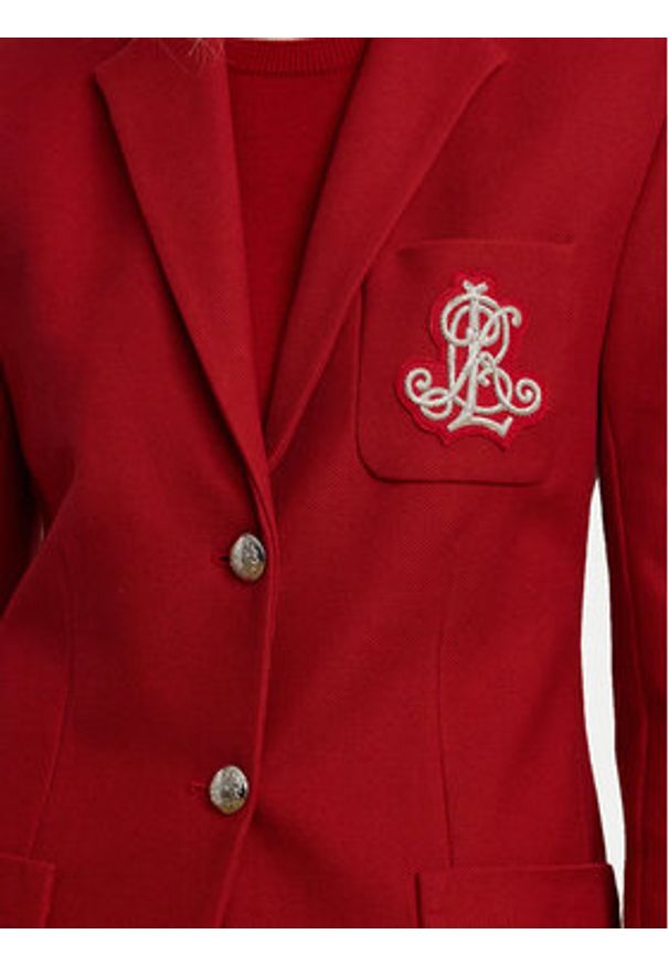 Lauren Ralph Lauren - LAUREN RALPH LAUREN Marynarka 200797305026 Czerwony Slim Fit. Kolor: czerwony. Materiał: bawełna