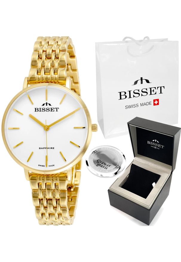 Zegarek Bisset Szwajcarski zegarek damski F32-ZST z GRAWEREM