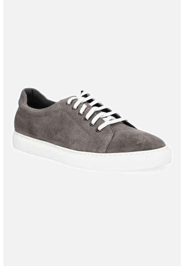 Lancerto - Sneakersy Szare Sparks. Kolor: szary. Materiał: zamsz, skóra, jeans, tkanina, materiał. Szerokość cholewki: normalna