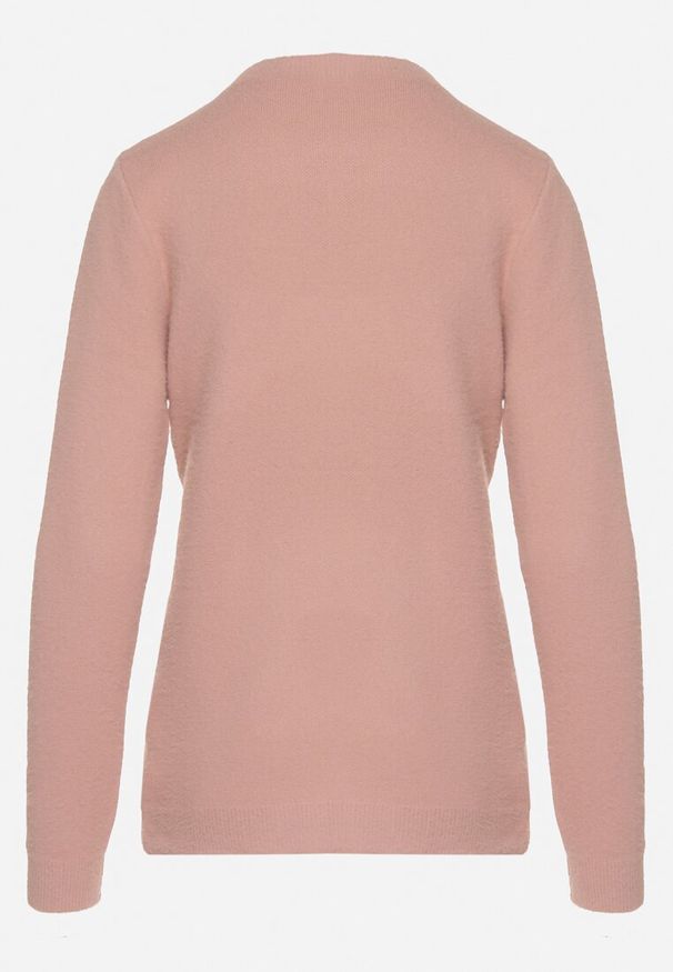 Born2be - Różowy Sweter z Wełną w Klasycznym Stylu Firrive. Okazja: na co dzień. Kolor: różowy. Materiał: wełna. Styl: klasyczny