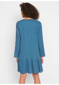 Sukienka kreszowana bonprix niebieski dżins. Kolor: niebieski #5