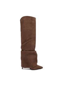 LE SILLA - Le Silla Kozaki Stivale Andy 120 2030A100R1PPPOW Brązowy. Kolor: brązowy. Materiał: zamsz, skóra