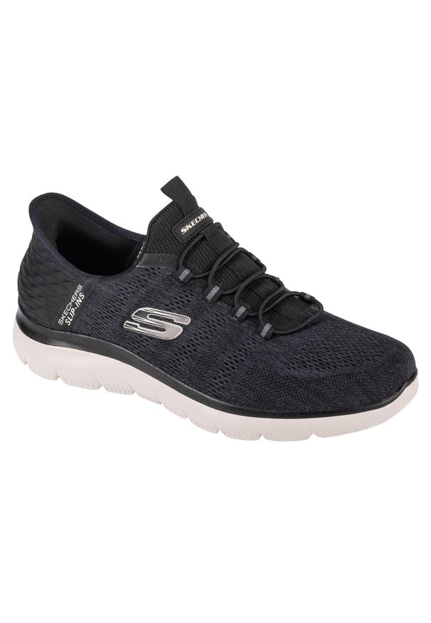 skechers - Buty do chodzenia męskie Skechers 232469BLK. Kolor: czarny. Materiał: syntetyk, tkanina, materiał. Szerokość cholewki: normalna. Sport: turystyka piesza