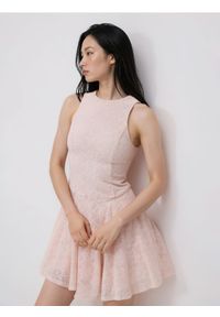 Reserved - Sukienka mini - pastelowy róż. Kolor: różowy. Materiał: tkanina. Długość: mini #1