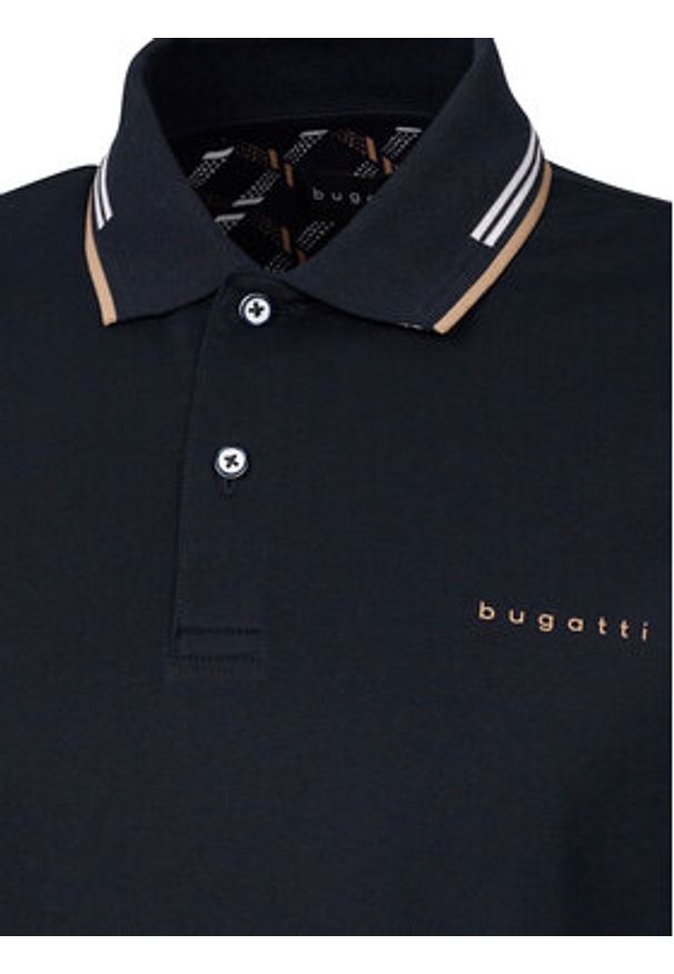 Bugatti Polo 8150-75031C Granatowy Regular Fit. Typ kołnierza: polo. Kolor: niebieski. Materiał: syntetyk
