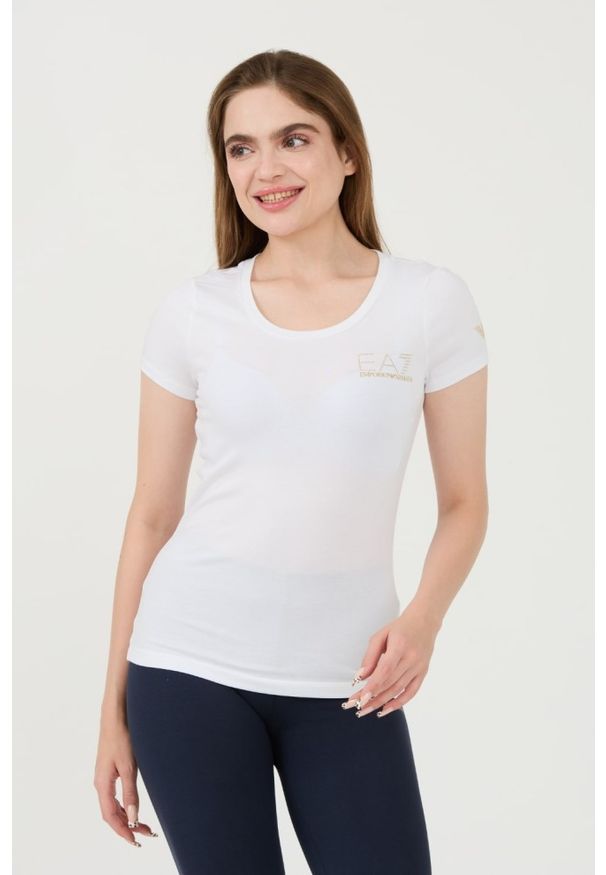 EA7 Emporio Armani - EA7 Biały t-shirt. Kolor: biały