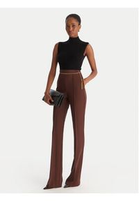 Elisabetta Franchi Spodnie materiałowe PA-141-57E2-V420 Brązowy Regular Fit. Kolor: brązowy. Materiał: syntetyk #4