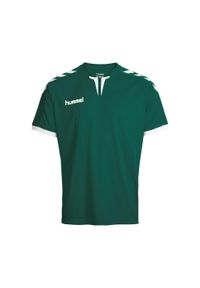 Hummel - Koszulka sportowa T-shirt HUMMEL core SS poly zielona. Kolor: zielony