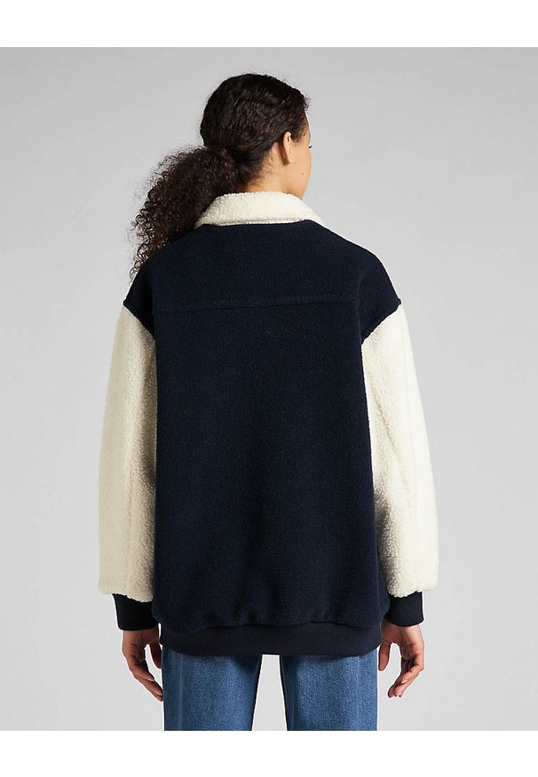 Lee - LEE ELONGATED VARSITY JACKET DAMSKA KURTKA PRZEJŚCIOWA SHERPA NAVY L55IEX35 112320682