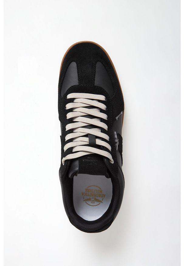 Aeronautica Militare - Sneakersy męskie skórzane AERONAUTICA MILITARE. Materiał: skóra