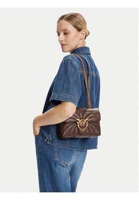 Pinko - PINKO Torebka Love Puff Mini Cl AI 24-25 PLTT 100039 A1EX Brązowy. Kolor: brązowy. Materiał: skórzane #4