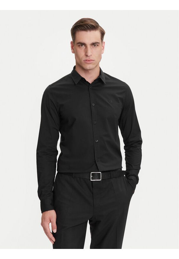 Calvin Klein Jeans Koszula J30J324614 Czarny Slim Fit. Kolor: czarny. Materiał: bawełna