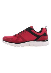 skechers - Buty do chodzenia męskie Skechers Track. Zapięcie: sznurówki. Kolor: czerwony. Materiał: materiał, skóra, syntetyk. Szerokość cholewki: normalna. Sport: turystyka piesza